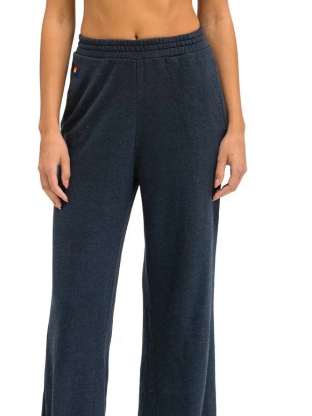 Aviator Nation Charcoal Gray Wide Leg Sweatpants with Lightning Bolt - Picture 6 of 6